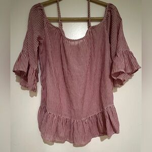 beachlunchlounge Red Striped Blouse